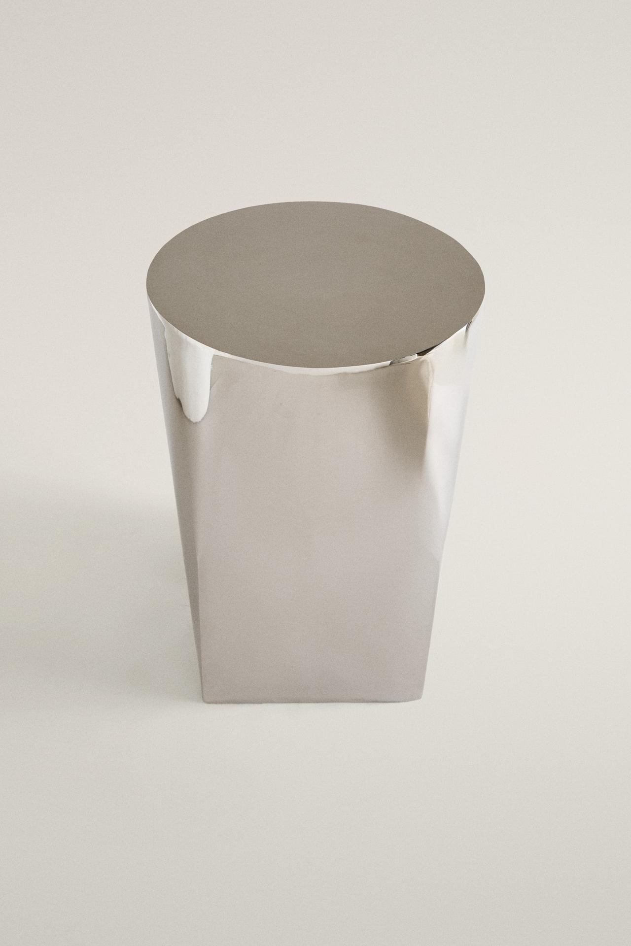 STAINLESS STEEL SIDE TABLE — Silver