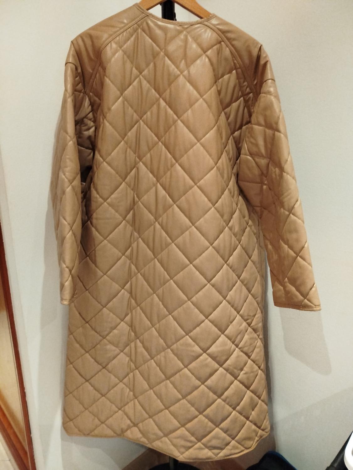 LONG FAUX LEATHER PUFFER COAT - Image 2