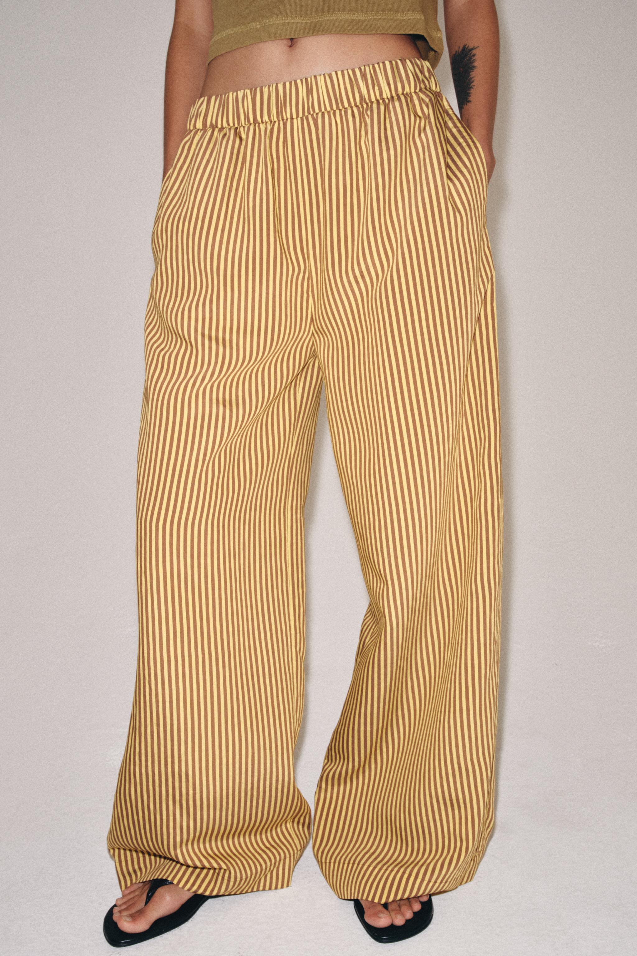 ZW COLLECTION STRIPED WIDE-LEG TROUSERS