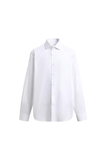 Zara 標準版棉質襯衫 - 白色