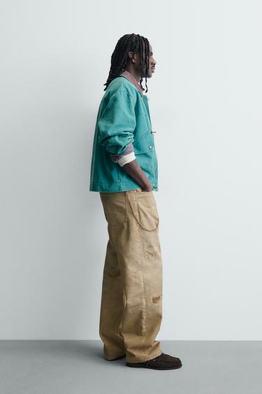 BOXY FIT FIREMAN CLASP JACKET - Blue / Green by Zara - Image 4