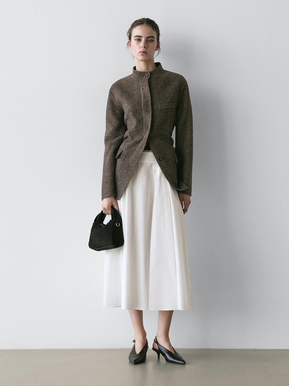 Midi skirt with belt loop details from Zara - $130