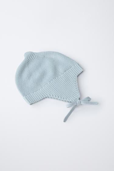 BONNET EN MAILLE PERLÉE - Bleu ciel de Zara - Image 2