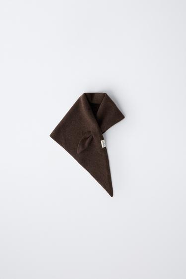 Zara KNIT BANDANA WITH LABEL - Brown - Image 0