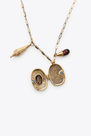 PACK OF 2 NECKLACES WITH BOX CHARMS - Gold / Silver by Zara - Image 3