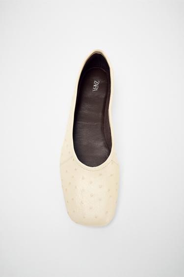 Zara EMBOSSED BALLET FLATS - Vanilla Yellow