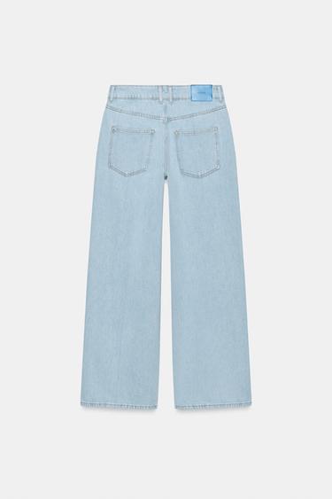 Z1975 MID-WAIST WIDE-LEG JEANS WITH PRESSED CREASE - Light blue by Zara - Image 8