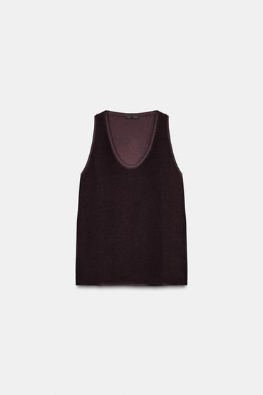 ÄRMELLOSES SOFT-TOP - Braun von Zara - Bild 0
