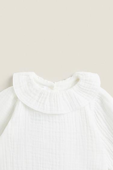 MUSLIN BABY BODYSUIT - Oyster-white by Zara - Image 1