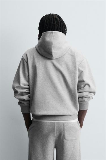 BASIC HOODIE - Grey marl by Zara