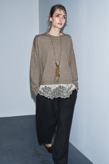 COMBINED KNIT JUMPER - Sand / Marl by Zara