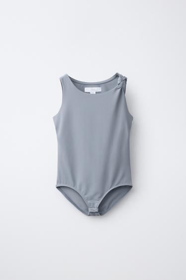 BODY POLIAMIDA NUDO - Azul de Zara
