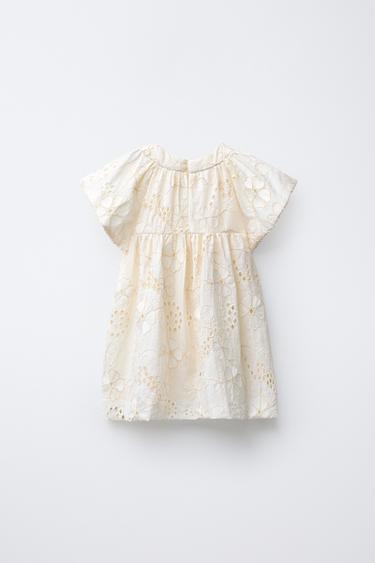 EMBROIDERED FLORAL ORGANZA DRESS - Ecru by Zara - Image 1