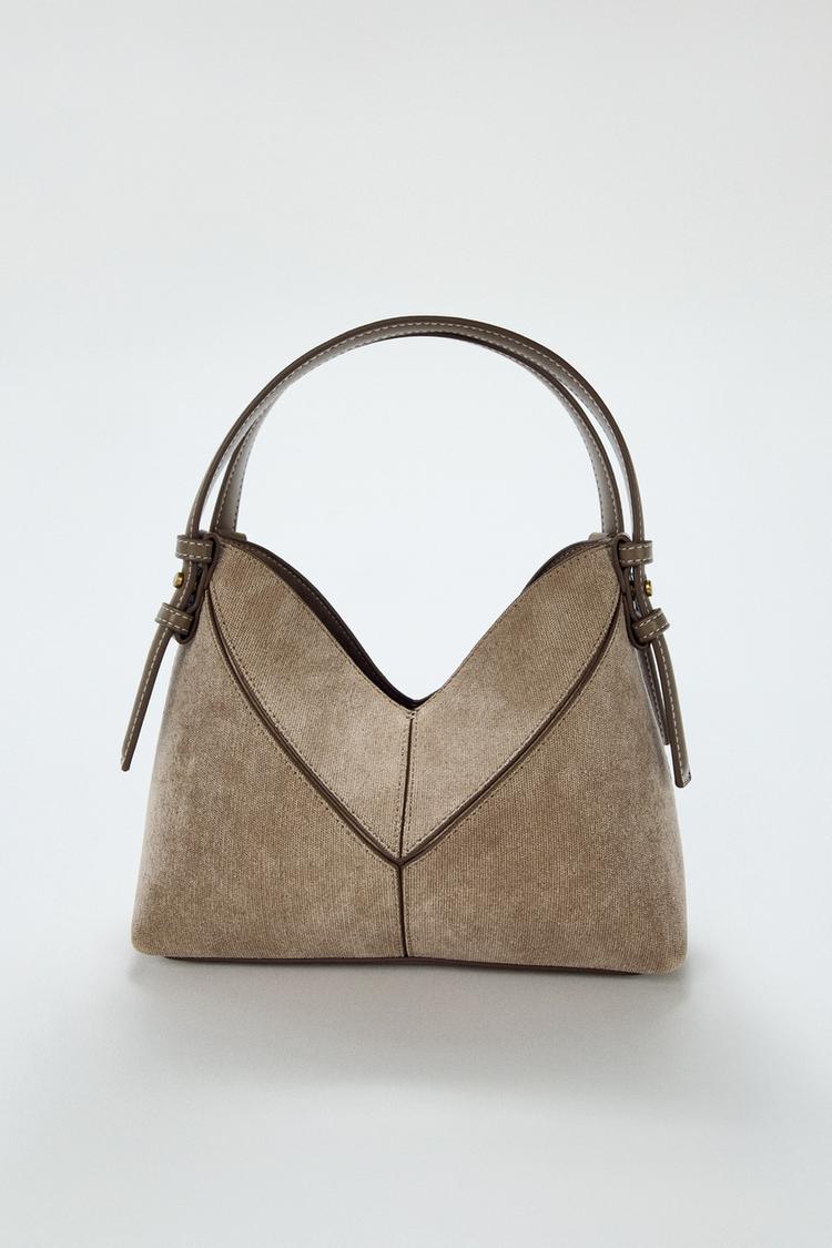 MINI SHOPPER S PROŠÍVÁNÍM - Písková/Hnědá od Zara