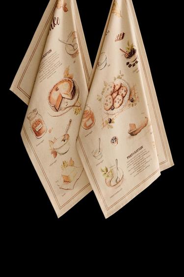 PACK OF COTTON PUMPKIN TEA TOWELS (PACK OF 2) - Green by Zara