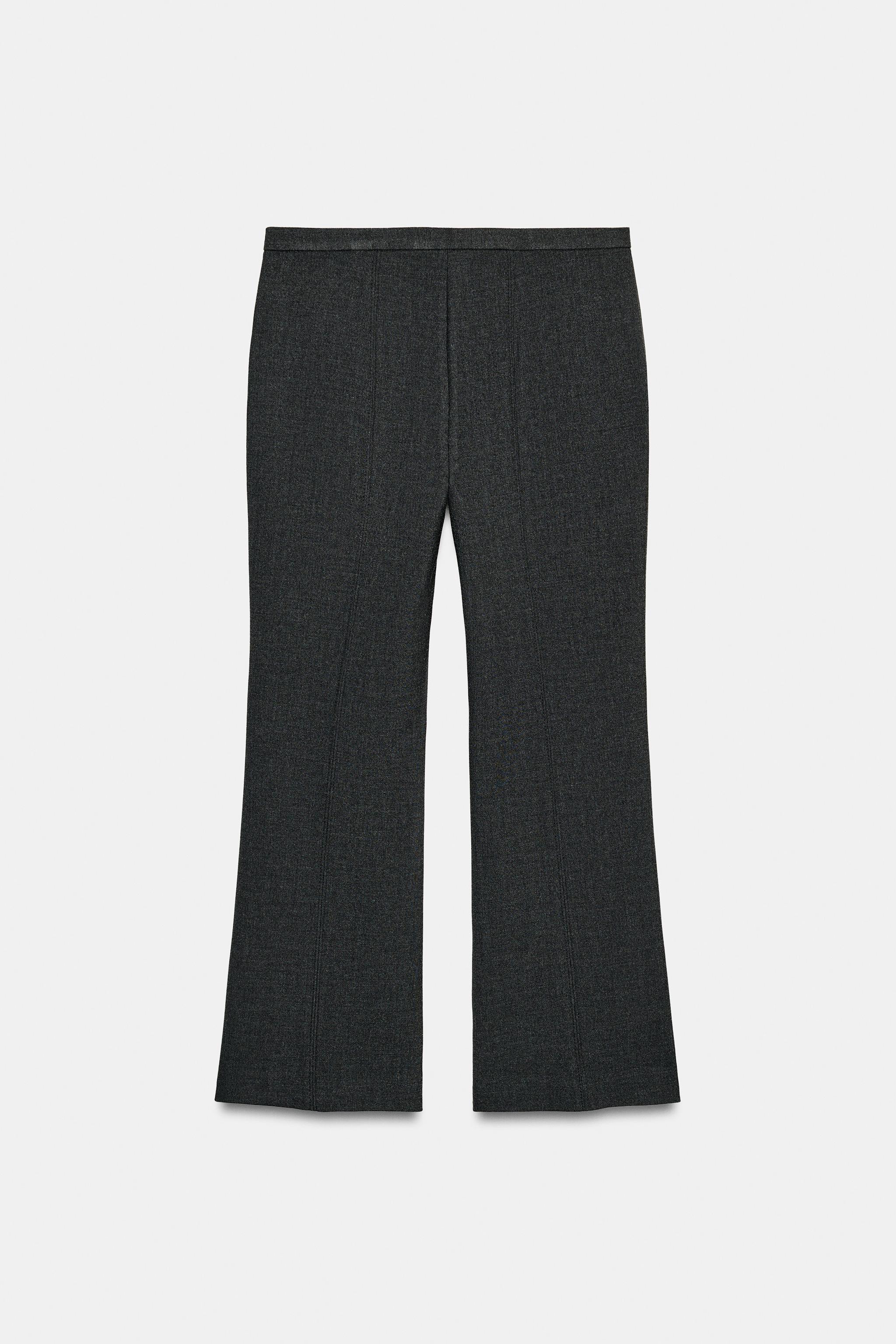 ZW COLLECTION クロップドフレアパンツ - ダークグレー | ZARA Japan