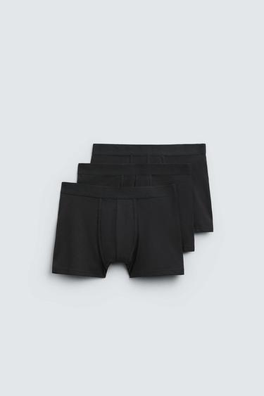 BASIC BOXER BRIEFS PACK OF 3 - Black by Zara