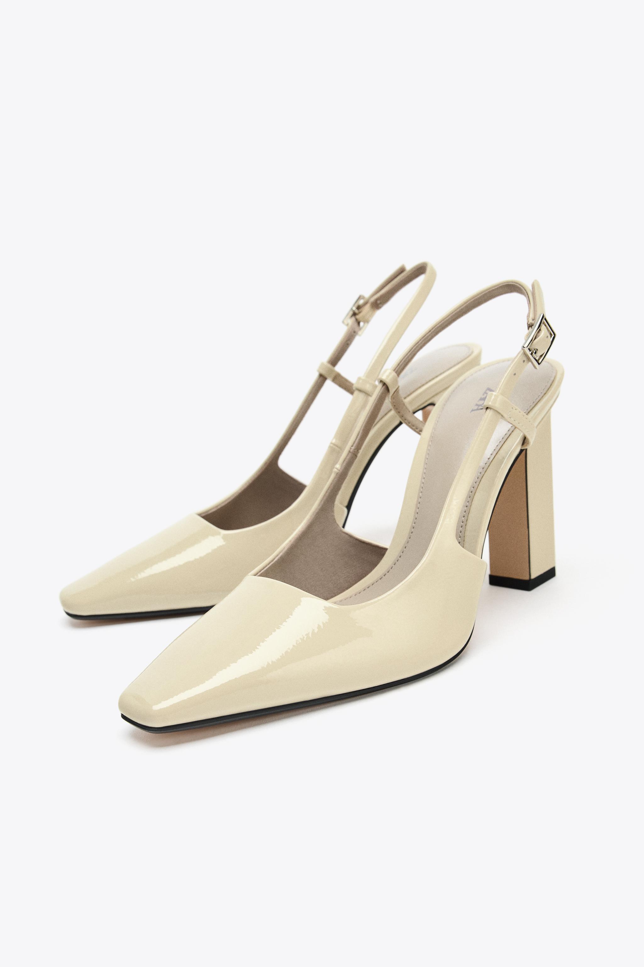 はる② SLINGBACK HEELS - Off White | ZARA United States