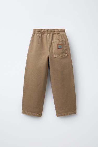 PANTALON BALLON À COUTURES - Camel clair de Zara - Image 1