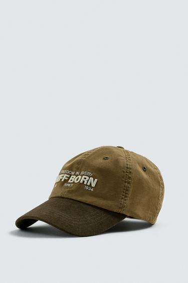 FAUX SUEDE PEAK CAP - Khaki by Zara