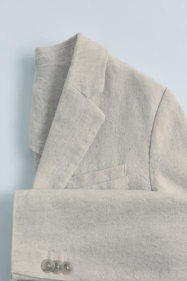 LINEN/COTTON SUIT BLAZER - Light beige by Zara