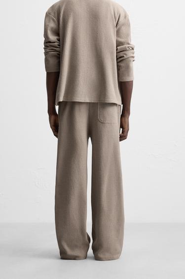 TEXTURED RELAXED FIT CHECK TROUSERS - Brown / Taupe by Zara - Image 2