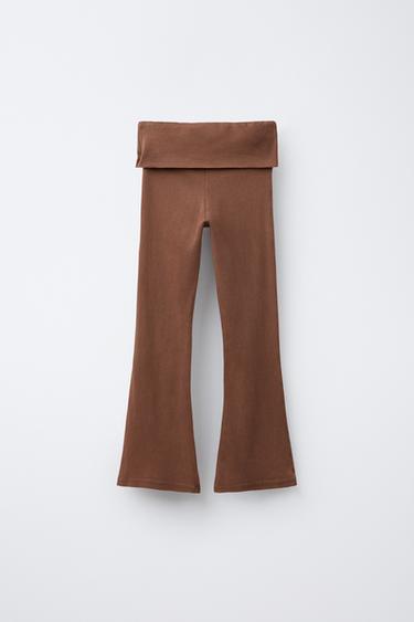 LEGGING FLARE REVERS TAILLE ŒILLETS - Marron de Zara - Image 1