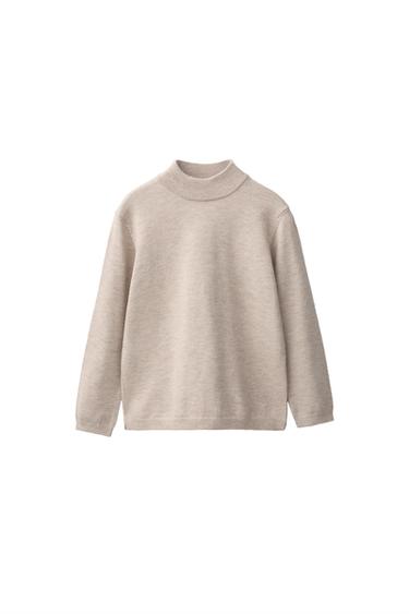 HIGH NECK KNIT JUMPER - Light beige by Zara