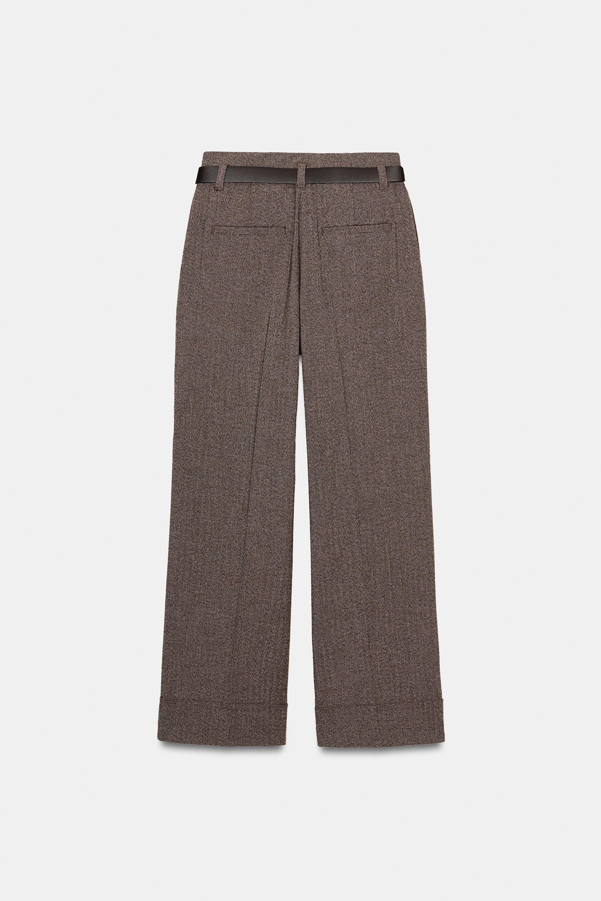 PANTALON À CHEVRONS AVEC CEINTURE