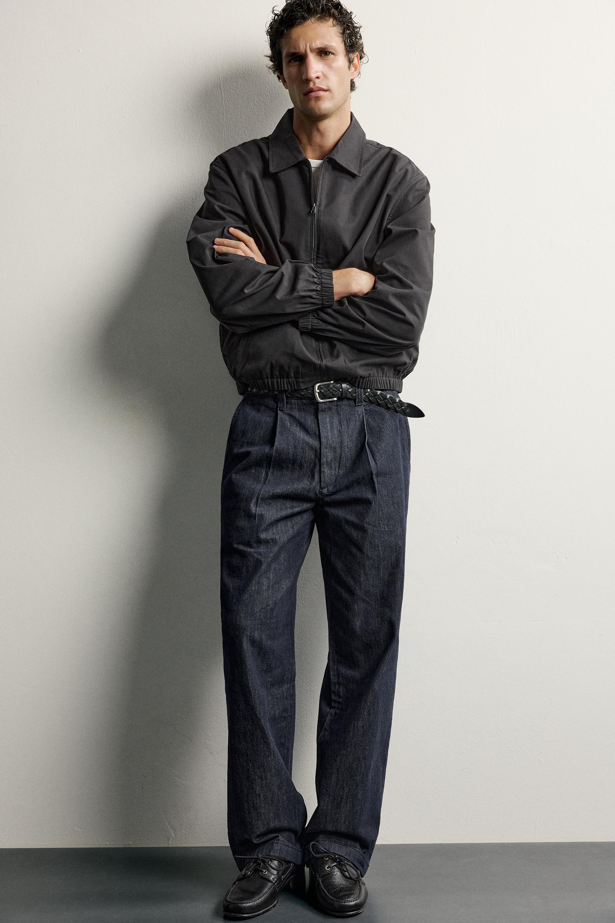 PLEATED DENIM CHINO PANTS