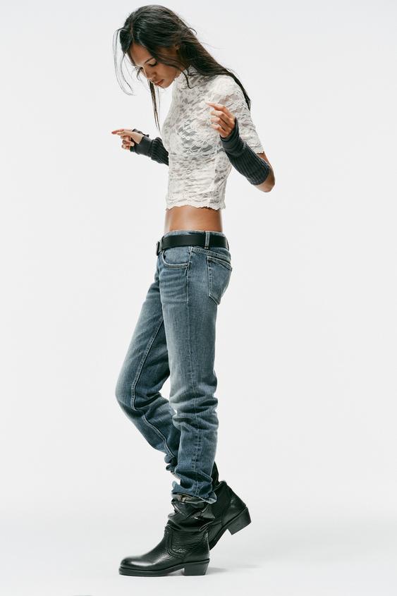 TOP EN DENTELLE À STRASS - Écru de Zara - Image 4