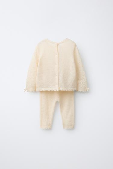 ENSEMBLE EN MAILLE AJOURÉE - Écru moyen de Zara - Image 1