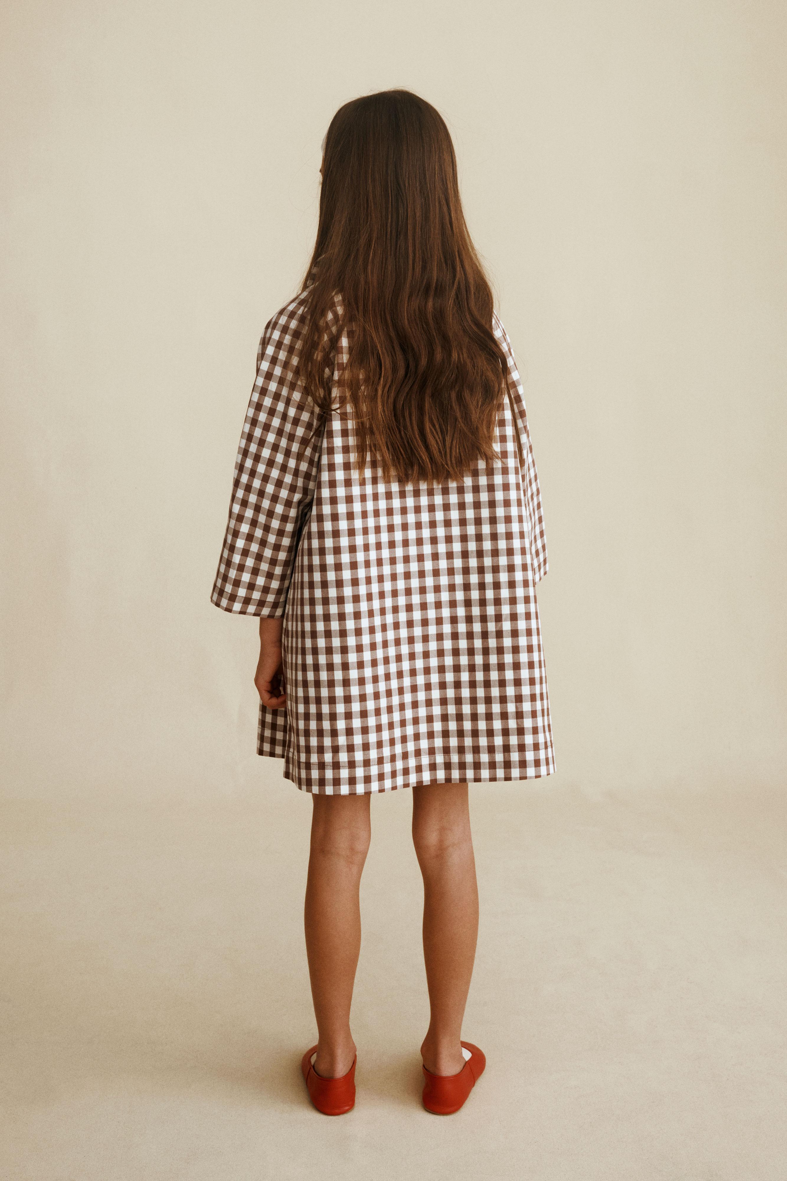 ギンガムチェックロングトレンチコート CARAMEL LONDON X ZARA