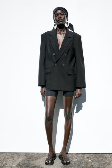 БЛЕЙЗЕР OVERSIZE С ПОДПЛЕЧНИКАМИ — ЧЕРНЫЙ от Zara — изображение 0