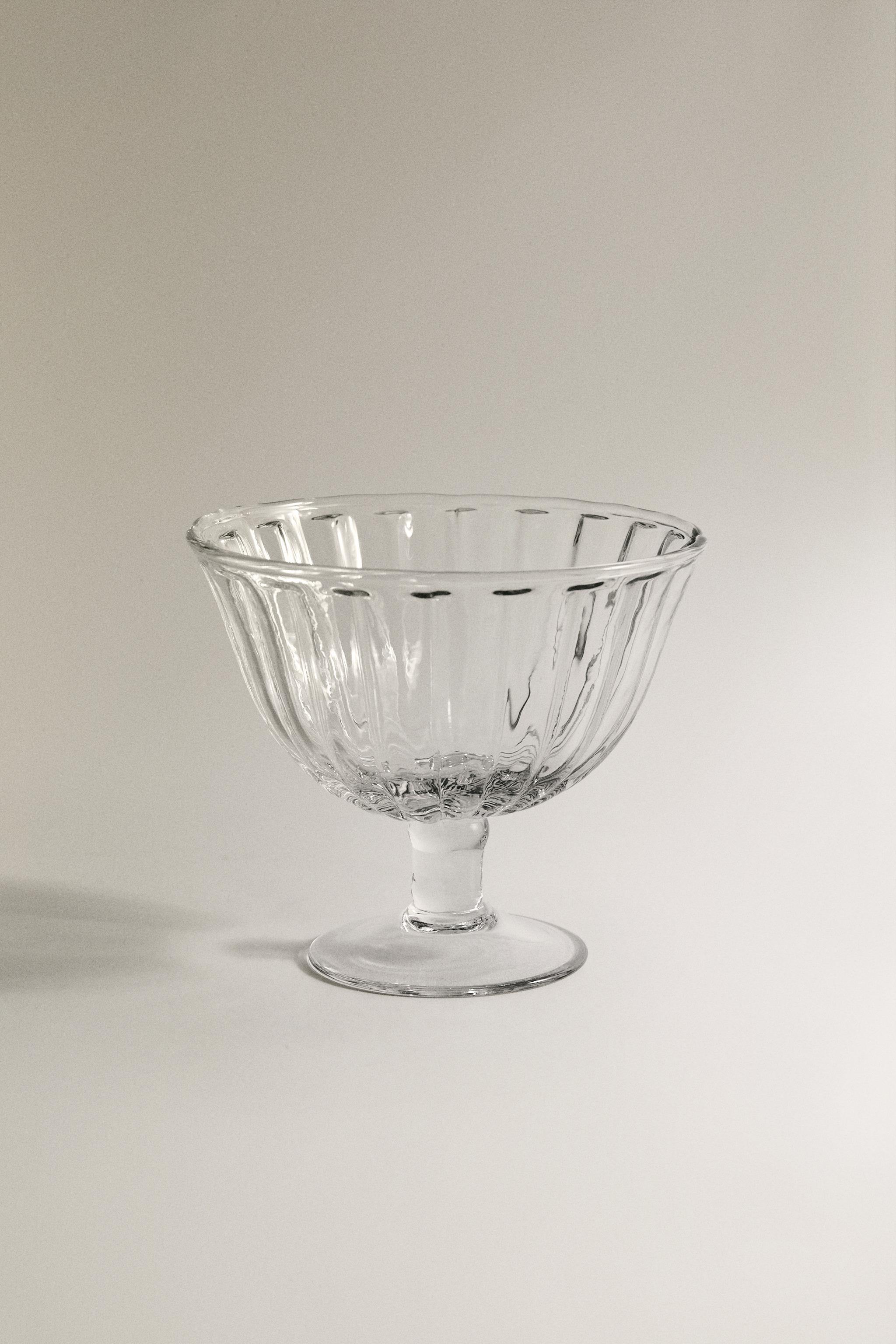 COUPE À DESSERT EN VERRE RAYÉ