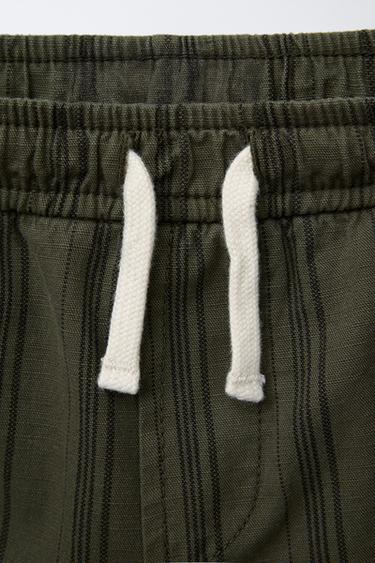 BERMUDA IMPRIMÉ RAYURES - Kaki de Zara - Image 2