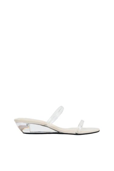 VINYL WEDGE SANDALS