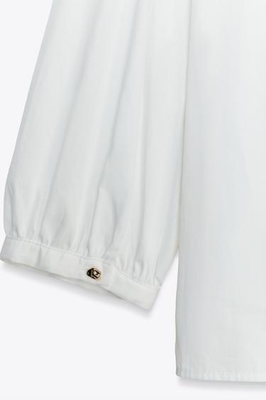 CHEMISE EN POPELINE À VOLANTS - Blanc de Zara - Image 6