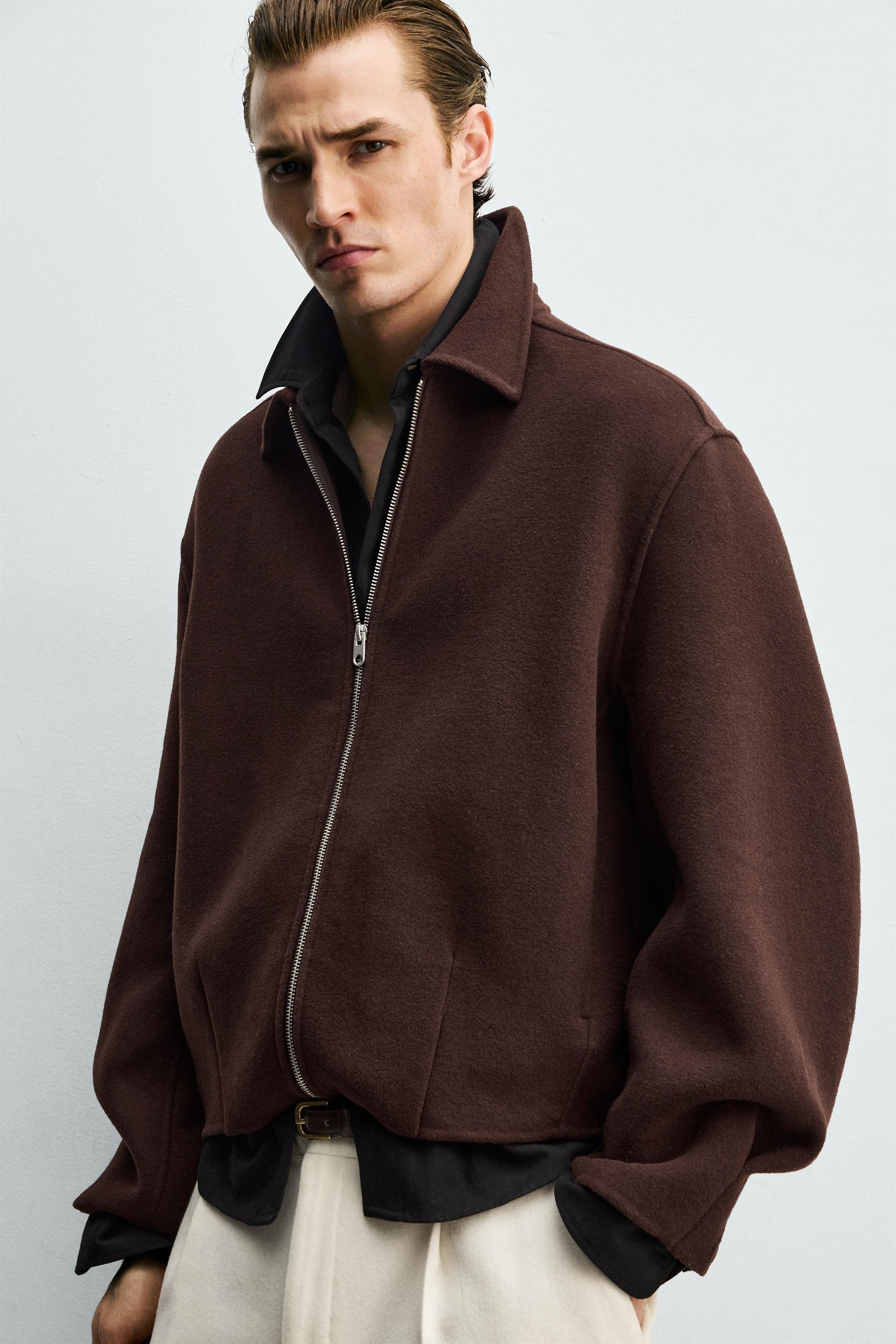 BLOUSON COUPE BOXY AVEC LAINE