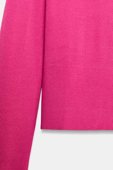 PULL EN LAINE MAILLE LISSE - Fuchsia foncé de Zara - Image 5