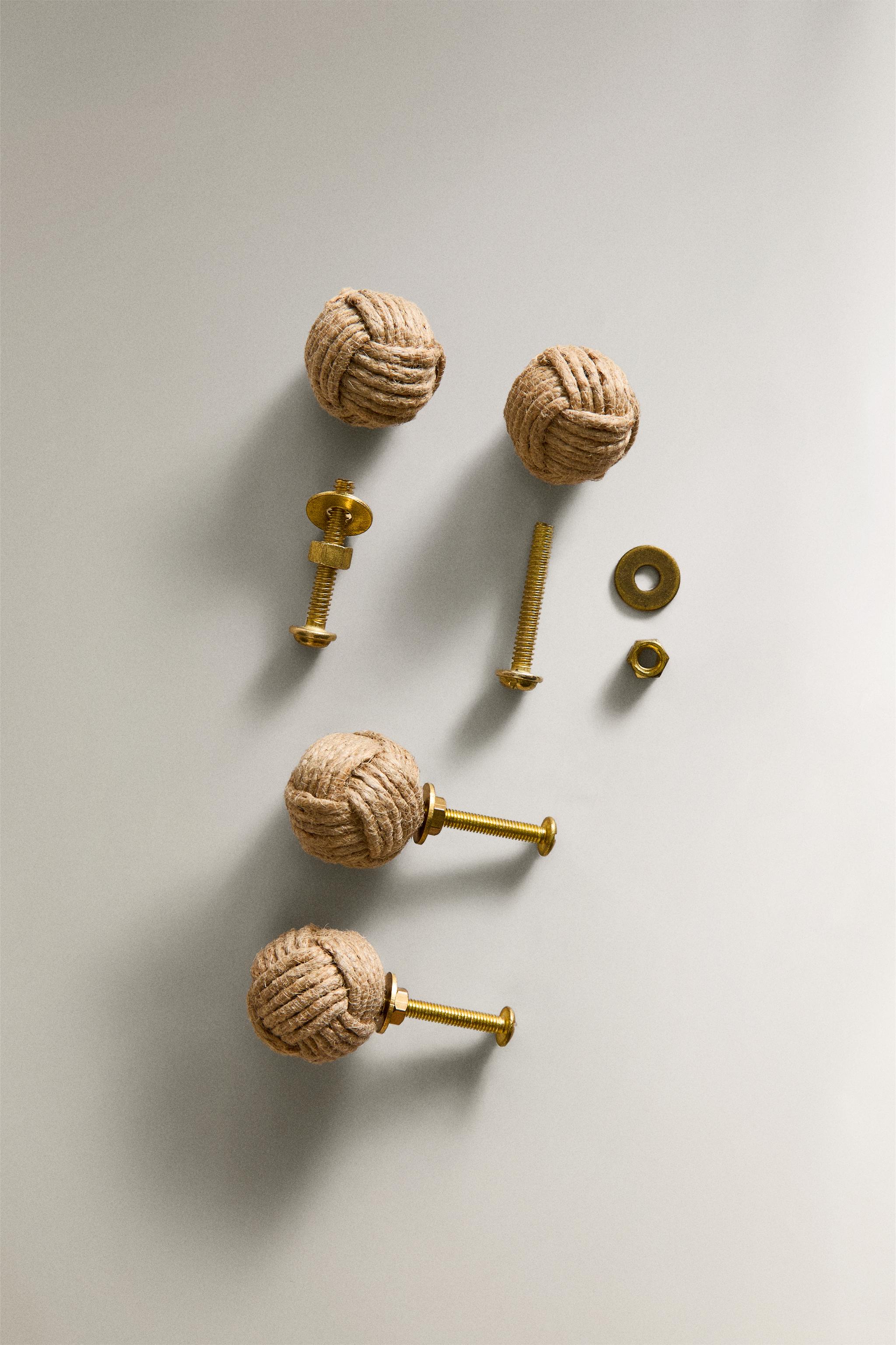 SET OF MINI KNOT KNOBS (SET OF 4) - Light beige | ZARA United States