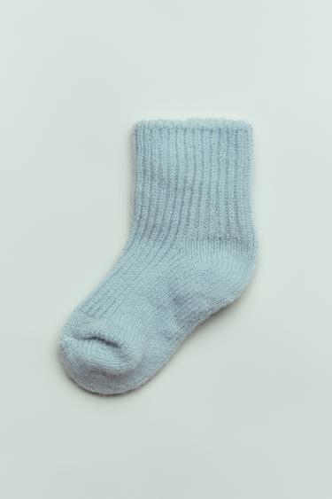 100% CASHMERE SOCKS - Light blue by Zara