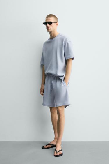 SWEAT COUPE RELAXED INTERLOCK - Bleu ciel de Zara - Image 3