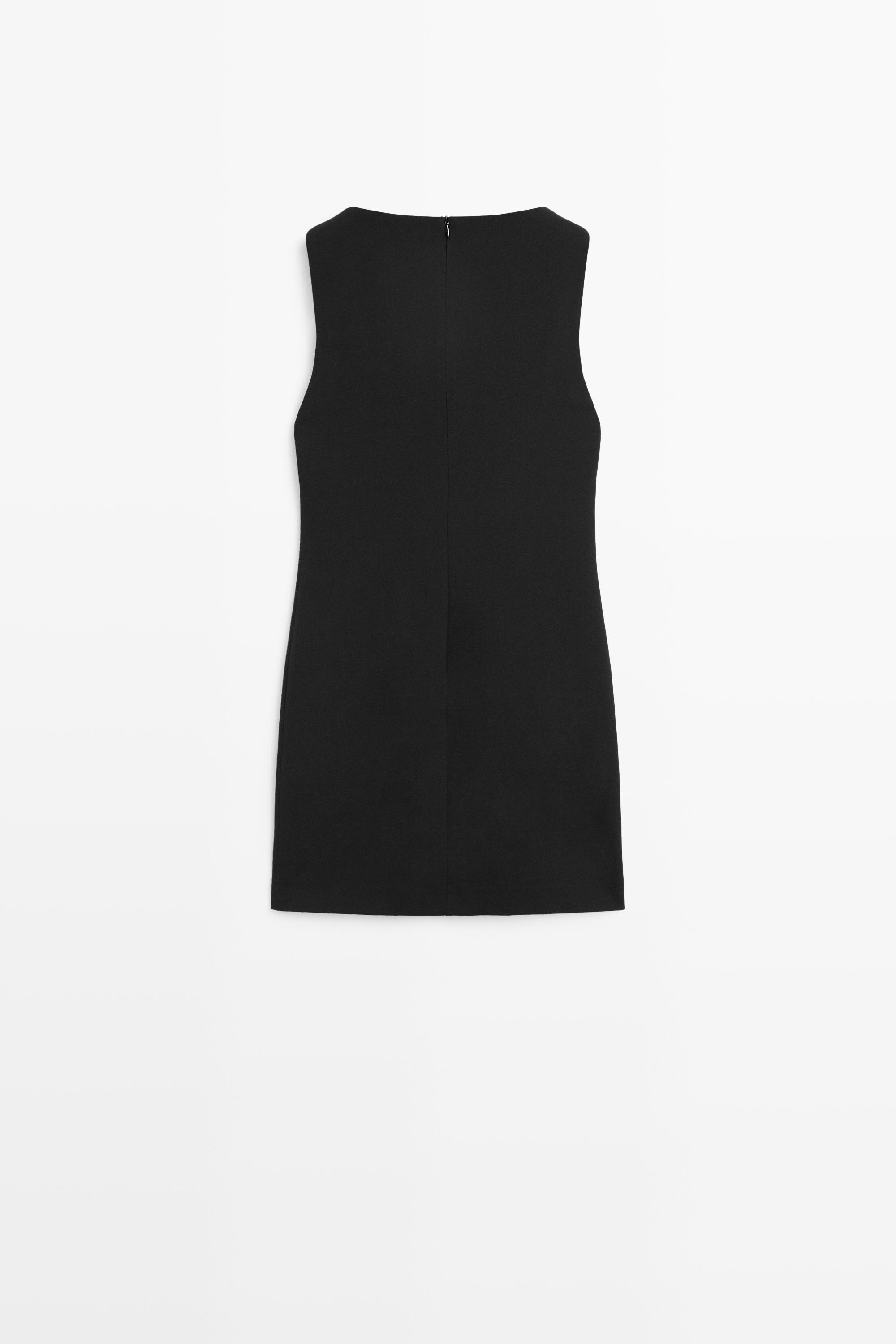 Boat neck mini dress