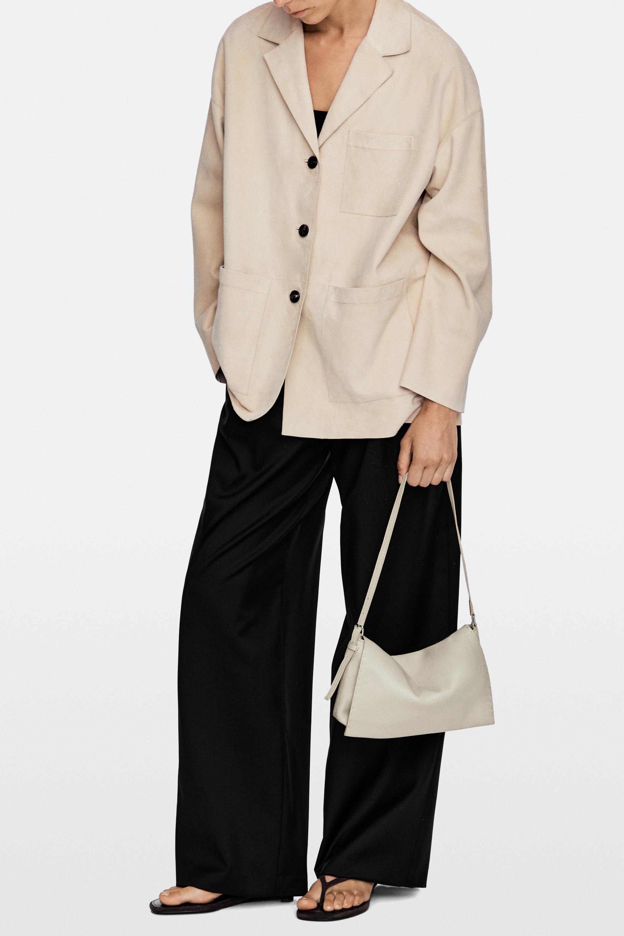 Sac bandoulière en cuir nappa à surpiqûres