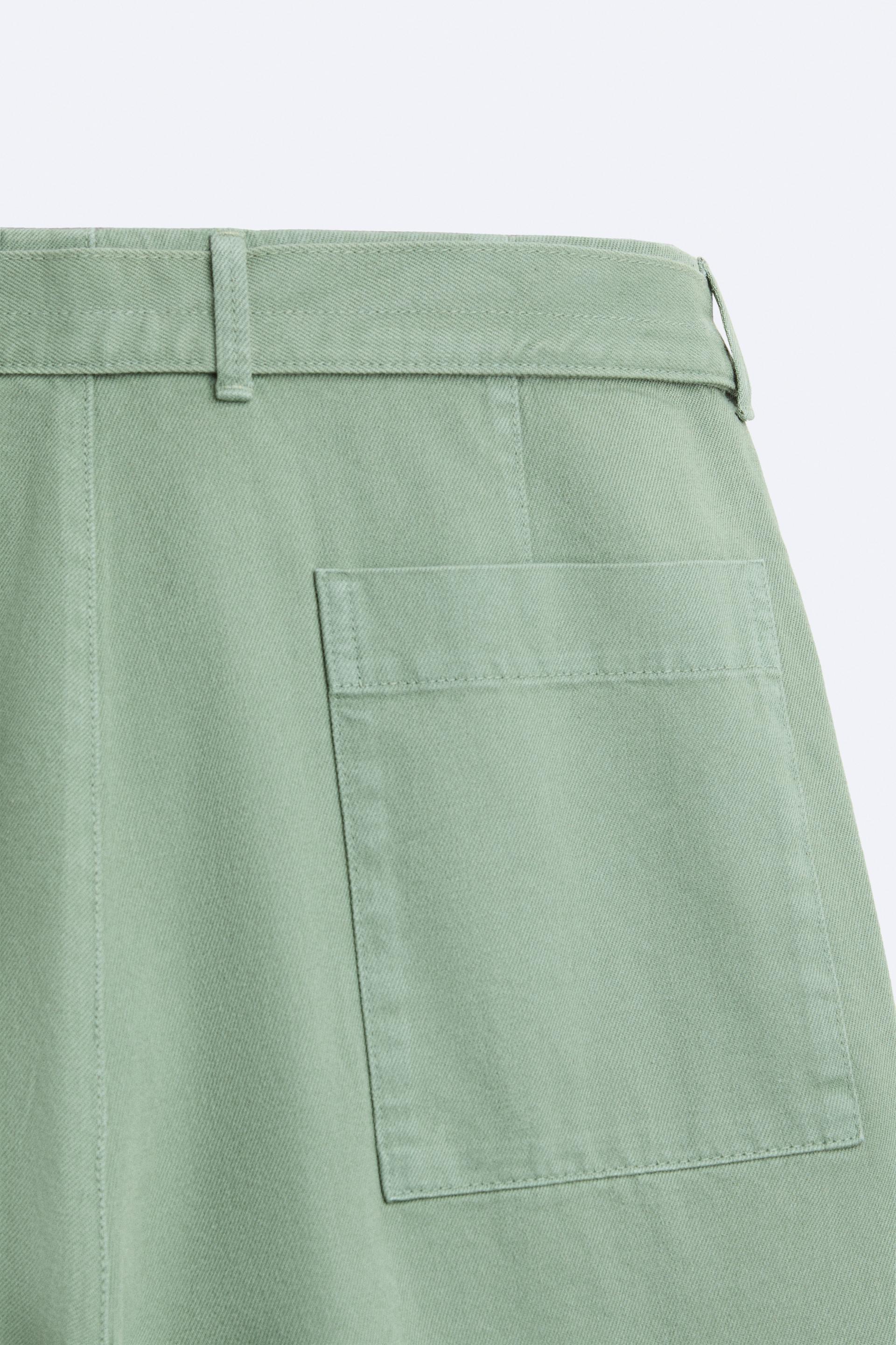 RELAXED FIT TROUSERS WITH BELT - Green