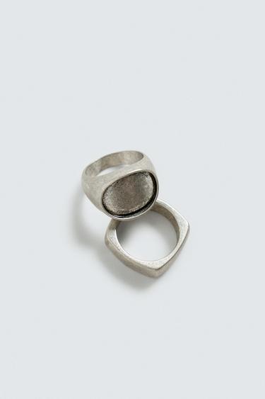 COMBINED RINGS PACK OF 2 - Silver by Zara - Image 4