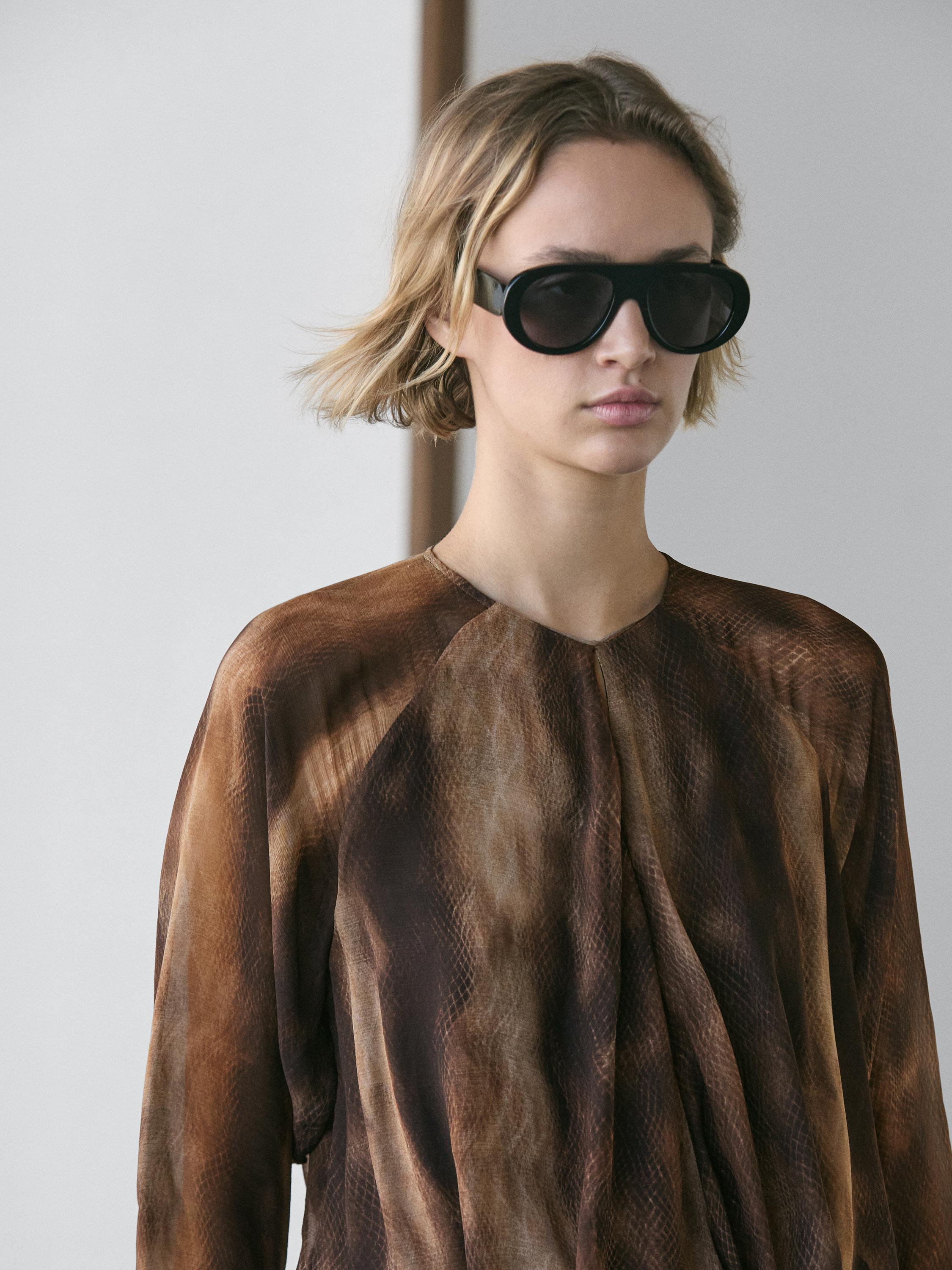 Flowing animal print dress