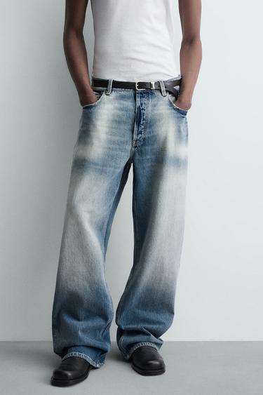JEANS FLARE FIT - Biru dari Zara