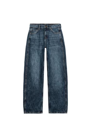 ZW COLLECTION LOW-RISE CURVED STRAIGHT JEANS - Blue by Zara